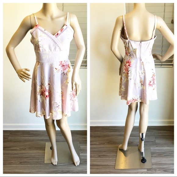 NEW Trixxi by Francesca's Collections lavender floral cami dress - Picture 1 of 6